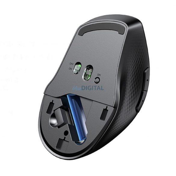 Mouse fără fir ergonomic Ugreen MU101 Bluetooth / 2,4 GHz - negru