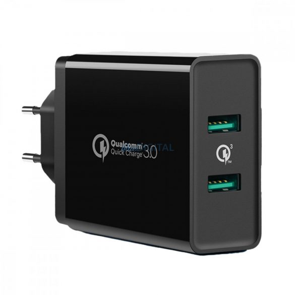 Încărcător Ugreen 2xUSB-A 36W QC3.0 negru (CD161)