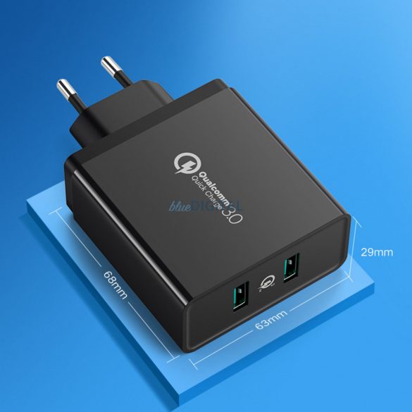 Încărcător Ugreen 2xUSB-A 36W QC3.0 negru (CD161)