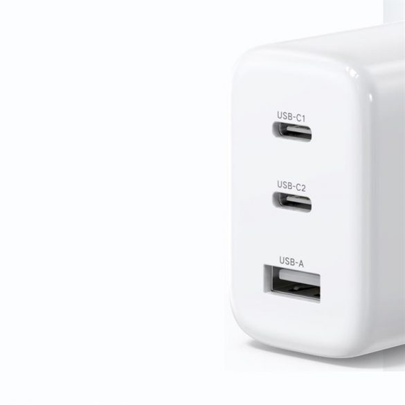 Încărcător rapid Ugreen 2x USB tip C / USB 65W PD3.0, QC3.0/4.0+ alb (CD275)