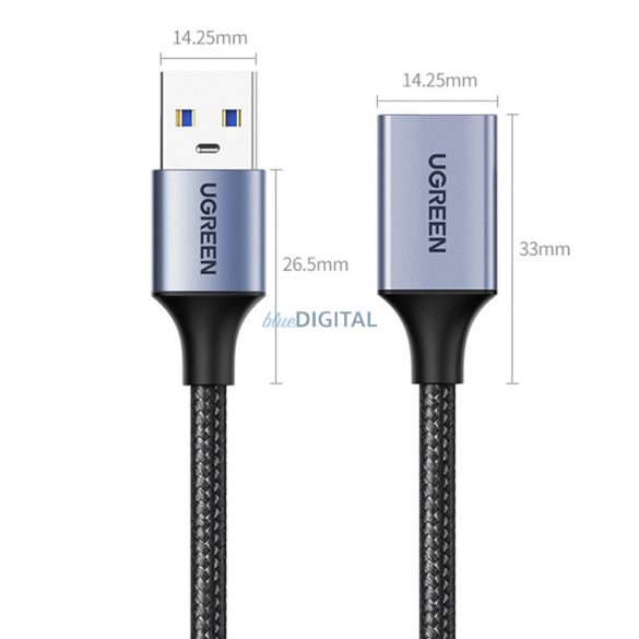 Cablu Ugreen US115 USB-A (mascul) / USB-A (fema) 5Gb/s 5m - negru