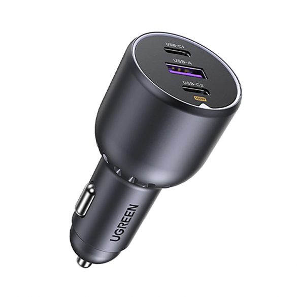 Încărcător auto Ugreen EC705 130W 2x USB-C 1x USB-A - gri