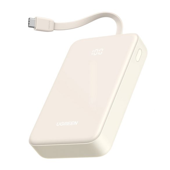 Ugreen PB505 Powerbank 20000mAh 22,5W USB-C USB-A Cablu USB-C încorporat - alb