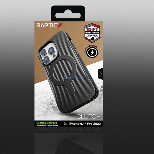 Husă Raptic Clutch iPhone 14 Pro cu capac din spate MagSafe negru