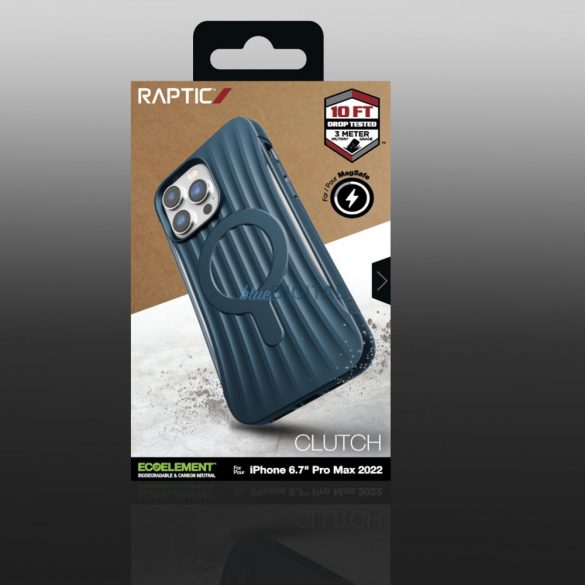 Husă Raptic Clutch iPhone 14 Pro Max cu capac din spate MagSafe albastru