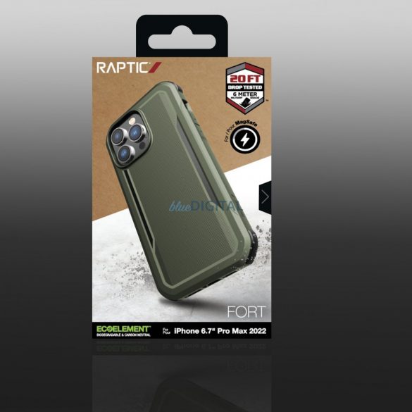 Husă Raptic Fort iPhone 14 Pro Max cu husă blindată MagSafe verde