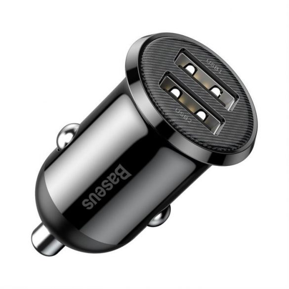 Încărcător auto Baseus Grain Pro 2x USB 4,8 A negru (CCALLP-01)