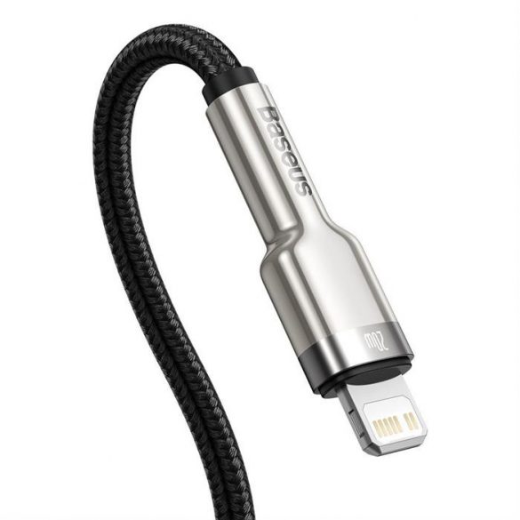 Baseus Cafule Series Metal Data USB tip C - Cablu Lightning Putere de livrare 20 W 1 m negru (CATLJK-A01)