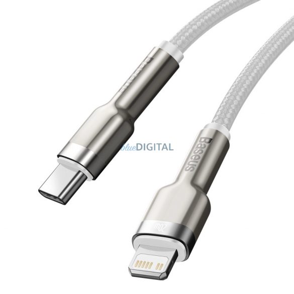 Cablu PD Baseus Cafule Series Metal Data USB-C / Lightning 20W 1 m - alb