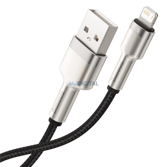 Cablu Baseus Cafule Series Metal Data USB-A / Lightning 2.4A 1m - negru