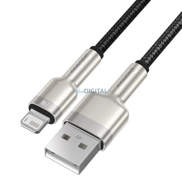 Cablu Baseus Cafule Series Metal Data USB-A / Lightning 2.4A 1m - negru