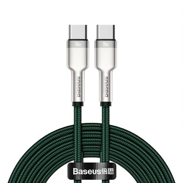 Baseus Cafule Series Metal Data USB Tip C - USB Tip C Cablu Power Delivery 100 W (20 V / 5 A) 2 m verde (CATJK-D06)