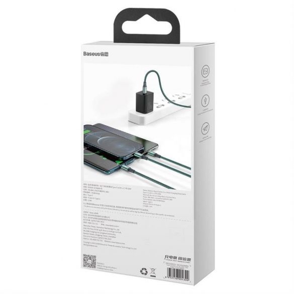 Baseus Rapid 3in1 USB Typ C - USB Typ C / Lightning / cablu micro USB 20 W 1,5 m verde (CAMLT-SC06)