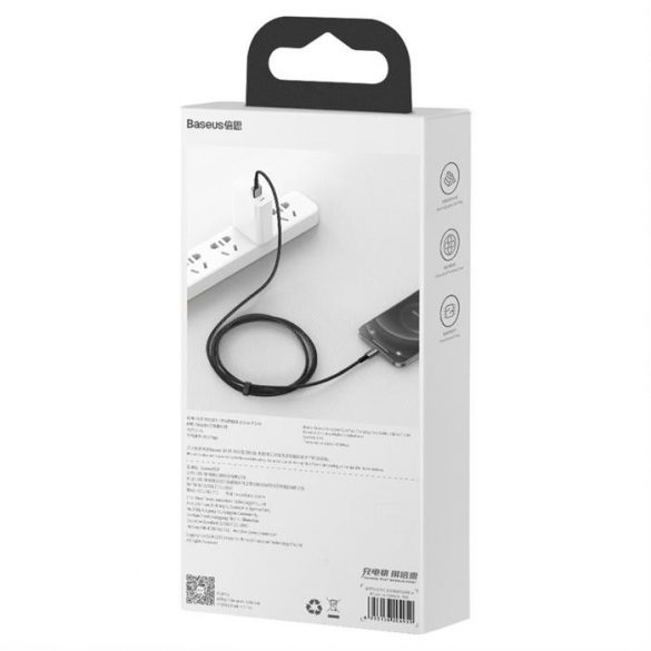 Baseus Tungsten USB - Lightning cablu 2,4 A 1 m negru (CALWJ-01)