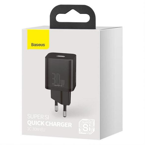 Încărcător de perete rapid Baseus Super Si 1C USB tip C 30 W Power Delivery Încărcare rapidă negru (CCSUP-J01)