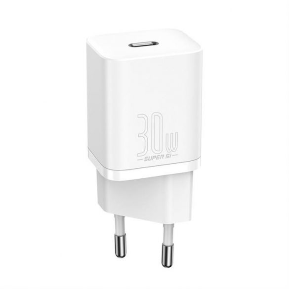 Încărcător de perete rapid Baseus Super Si 1C USB tip C 30 W Power Delivery Quick Charge alb (CCSUP-J02)