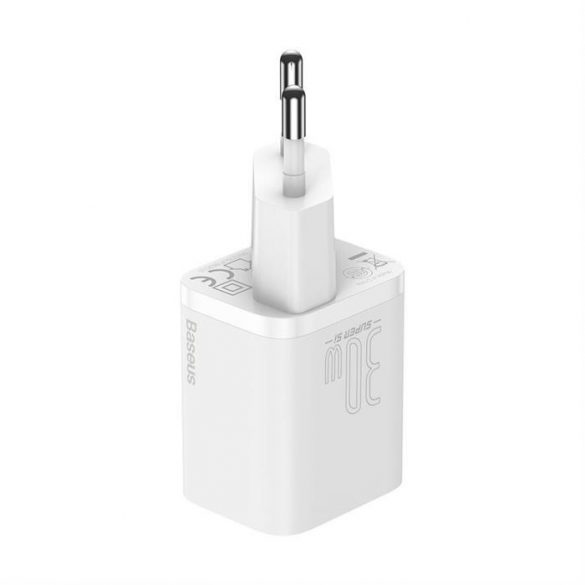 Încărcător de perete rapid Baseus Super Si 1C USB tip C 30 W Power Delivery Quick Charge alb (CCSUP-J02)