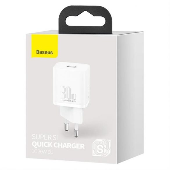 Încărcător de perete rapid Baseus Super Si 1C USB tip C 30 W Power Delivery Quick Charge alb (CCSUP-J02)