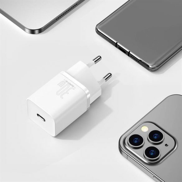 Încărcător de perete rapid Baseus Super Si 1C USB tip C 30 W Power Delivery Quick Charge alb (CCSUP-J02)