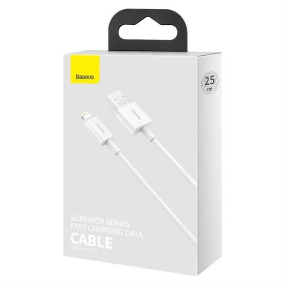 Baseus Superior Cablu USB - Lightning 2,4A 0,25 m Alb (CALYS-02)