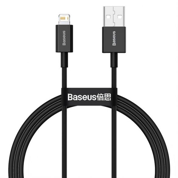 Baseus Superior USB - Cablu de date pentru încărcare rapidă Lightning 2,4 A 1 m negru (CALYS-A01)