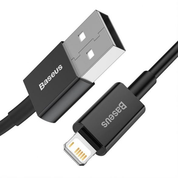 Baseus Superior USB - Cablu de date pentru încărcare rapidă Lightning 2,4 A 1 m negru (CALYS-A01)