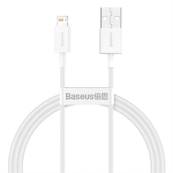 Cablu Baseus Superior USB - Lightning 2,4A 1 m alb (CALYS-A02)