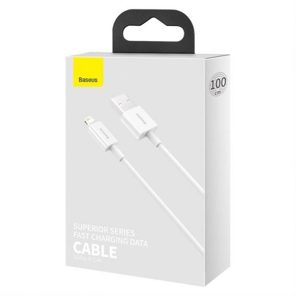 Cablu Baseus Superior USB - Lightning 2,4A 1 m alb (CALYS-A02)