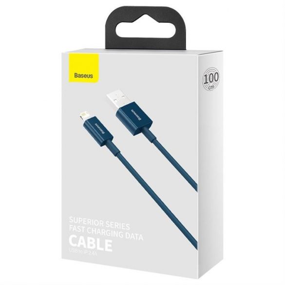 Cablu Baseus Superior USB - Lightning 2,4A 1 m Albastru (CALYS-A03)