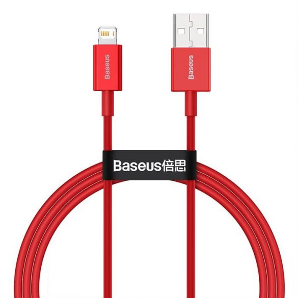 Baseus Superior USB - Cablu de date pentru încărcare rapidă Lightning 2,4 A 1 m roșu (CALYS-A09)