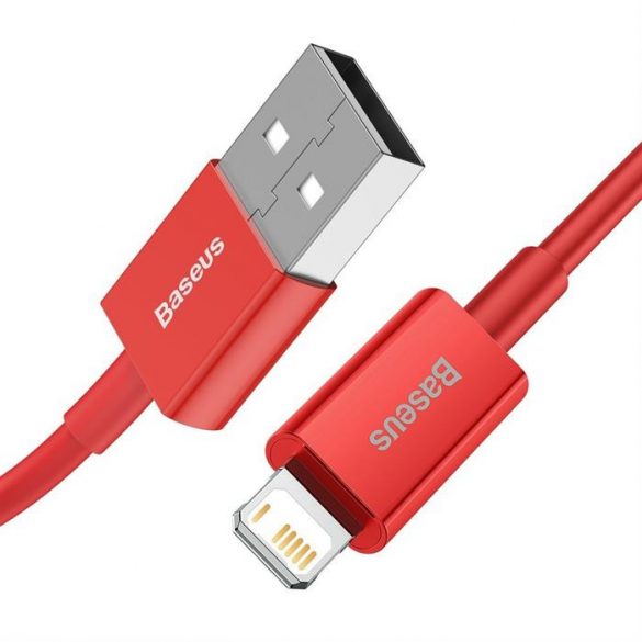 Baseus Superior USB - Cablu de date pentru încărcare rapidă Lightning 2,4 A 1 m roșu (CALYS-A09)