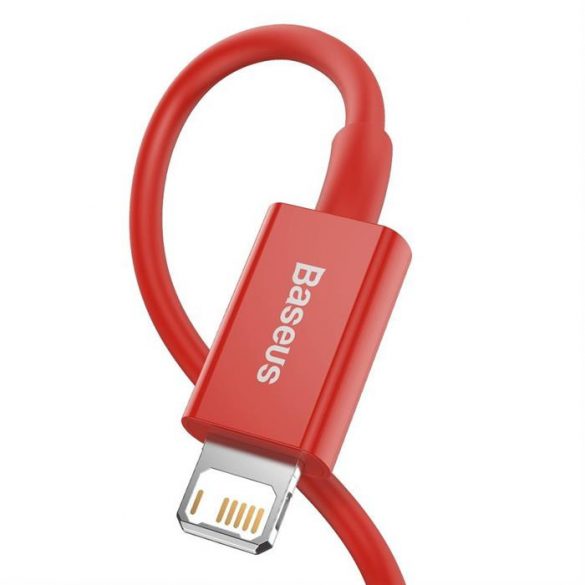 Baseus Superior USB - Cablu de date pentru încărcare rapidă Lightning 2,4 A 1 m roșu (CALYS-A09)