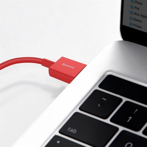 Baseus Superior USB - Cablu de date pentru încărcare rapidă Lightning 2,4 A 1 m roșu (CALYS-A09)