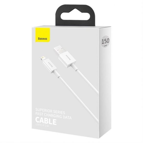 Cablu Baseus Superior USB - Lightning 2,4A 1,5 m alb (CALYS-B02)