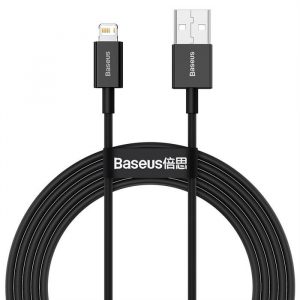 Baseus Superior USB - Cablu de date pentru încărcare rapidă Lightning 2,4 A 2 m negru (CALYS-C01)