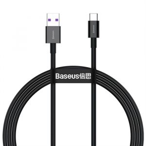 Baseus Superior USB - USB Tip C cablu de încărcare rapidă a datelor 66 W (11 V / 6 A) Huawei SuperCharge SCP 1 m negru (CATYS-01)