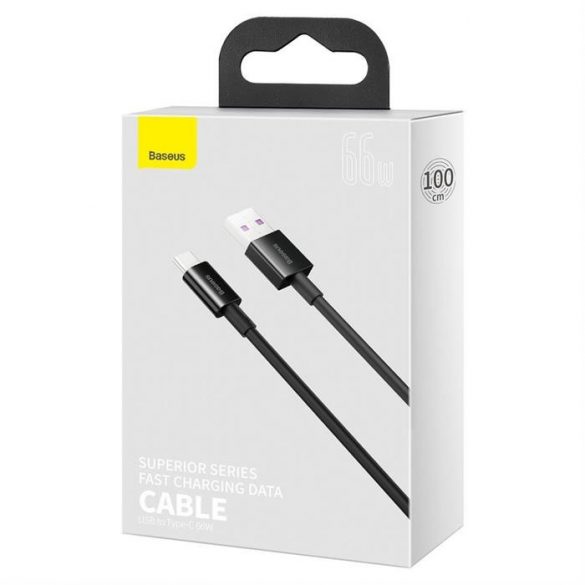 Baseus Superior USB - USB Tip C cablu de încărcare rapidă a datelor 66 W (11 V / 6 A) Huawei SuperCharge SCP 1 m negru (CATYS-01)