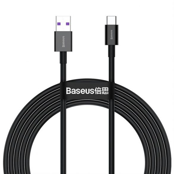 Baseus Superior USB - USB Tip C cablu de date cu încărcare rapidă 66 W (11 V / 6 A) Huawei SuperCharge SCP 2 m negru (CATYS-A01)