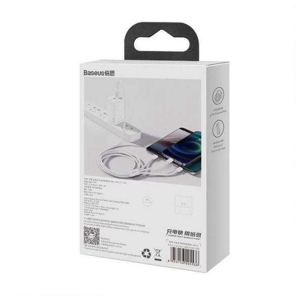 Cablu Baseus Superior USB - Lightning / micro USB / USB Tip 3,5 A 1,5m Alb (CAMLTYS-02)