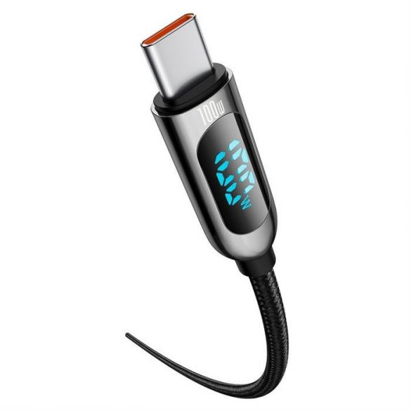 Baseus USB Tip C - Cablu USB Tip C 100 W (20 V / 5 A) 1 m Putere de livrare cu ecran de afișare contor de putere negru (CATSK-B01)