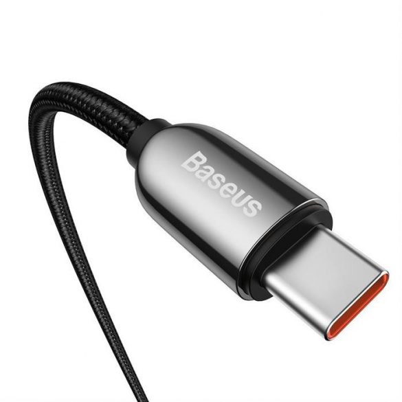 Baseus USB Tip C - Cablu USB Tip C 100 W (20 V / 5 A) 1 m Putere de livrare cu ecran de afișare contor de putere negru (CATSK-B01)