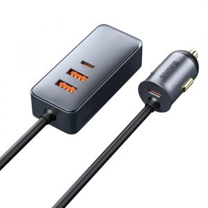 Baseus Share Together 2x USB / 2x USB tip C încărcător auto 120W PPS Quick Charge Power Delivery gri (CCBT-A0G)