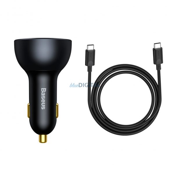 Baseus TZCCZM-0G Încărcător auto cu conexiuni 1xUSB-A și 2xUSB-C 160W QC5 PD - gri