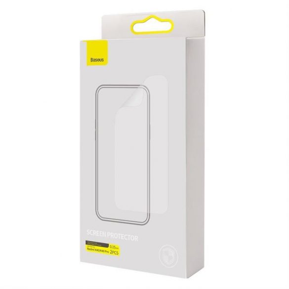 Folie de protecție pentru ecran complet Baseus 2x 0,15 mm pentru Xiaomi Redmi K40 / K40 Pro / Poco F3 transparent (SGMIK40-02)