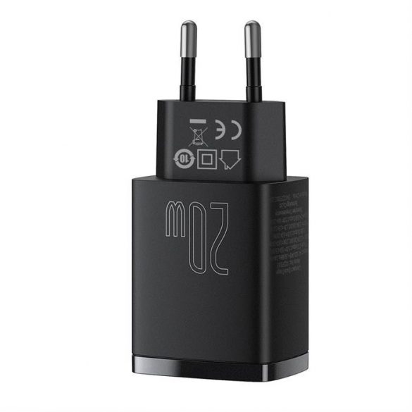 Încărcător rapid Baseus Compact USB tip C / USB 20 W 3 A Power Delivery Quick Charge 3.0 negru (CCXJ-B01)