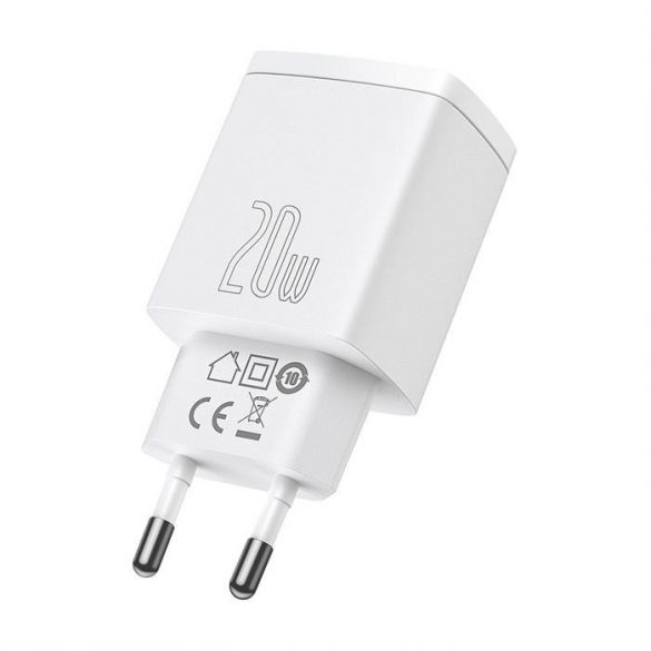 Încărcător rapid Baseus Compact USB tip C / USB 20 W 3 A Putere de livrare Quick Charge 3.0 alb (CCXJ-B02)