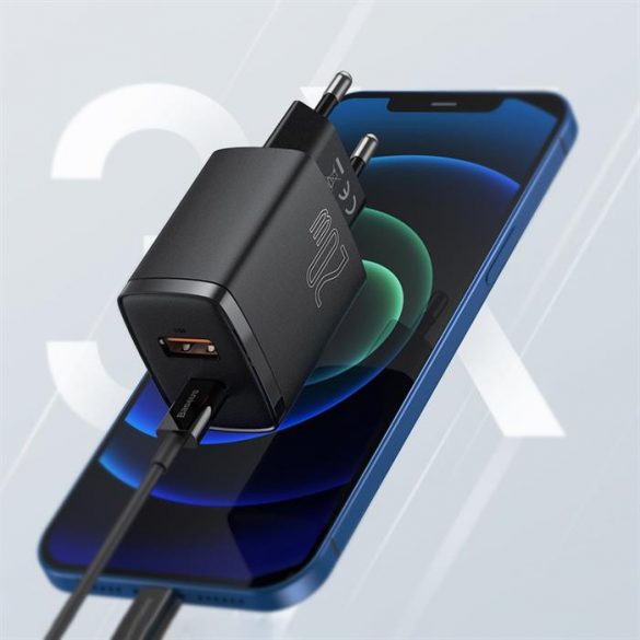 Încărcător rapid Baseus Compact USB tip C / USB 20 W 3 A Putere de livrare Quick Charge 3.0 alb (CCXJ-B02)