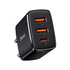 Încărcător rapid Compact Baseus 2U+C 30W EU Negru