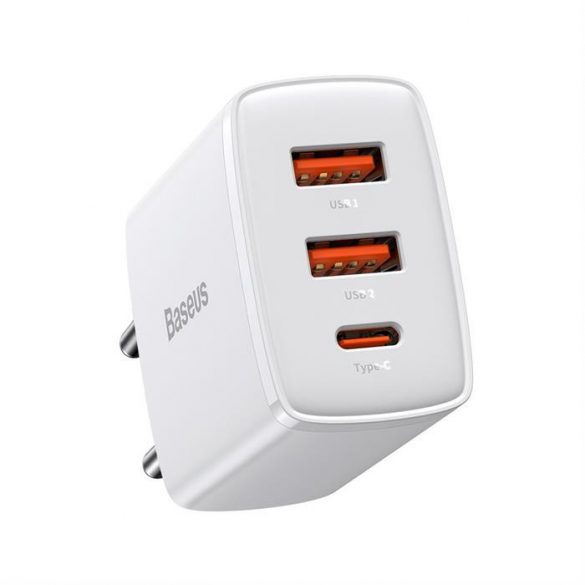 Încărcător rapid Compact Baseus 2U+C 30W EU Alb