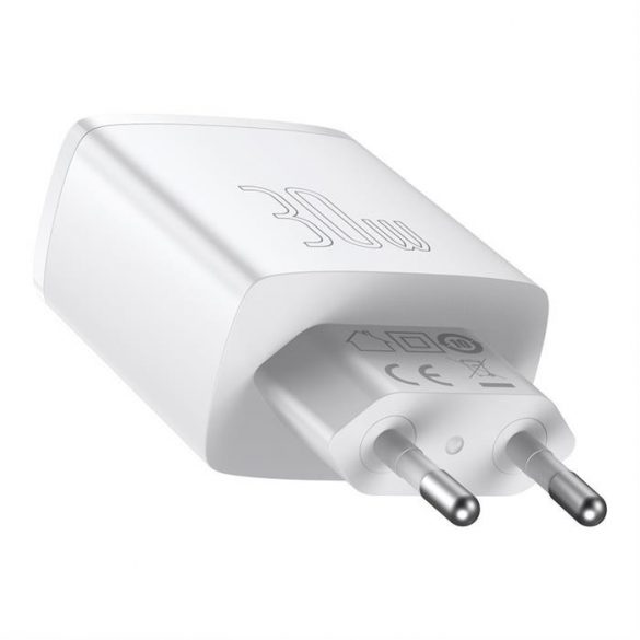 Încărcător rapid Compact Baseus 2U+C 30W EU Alb